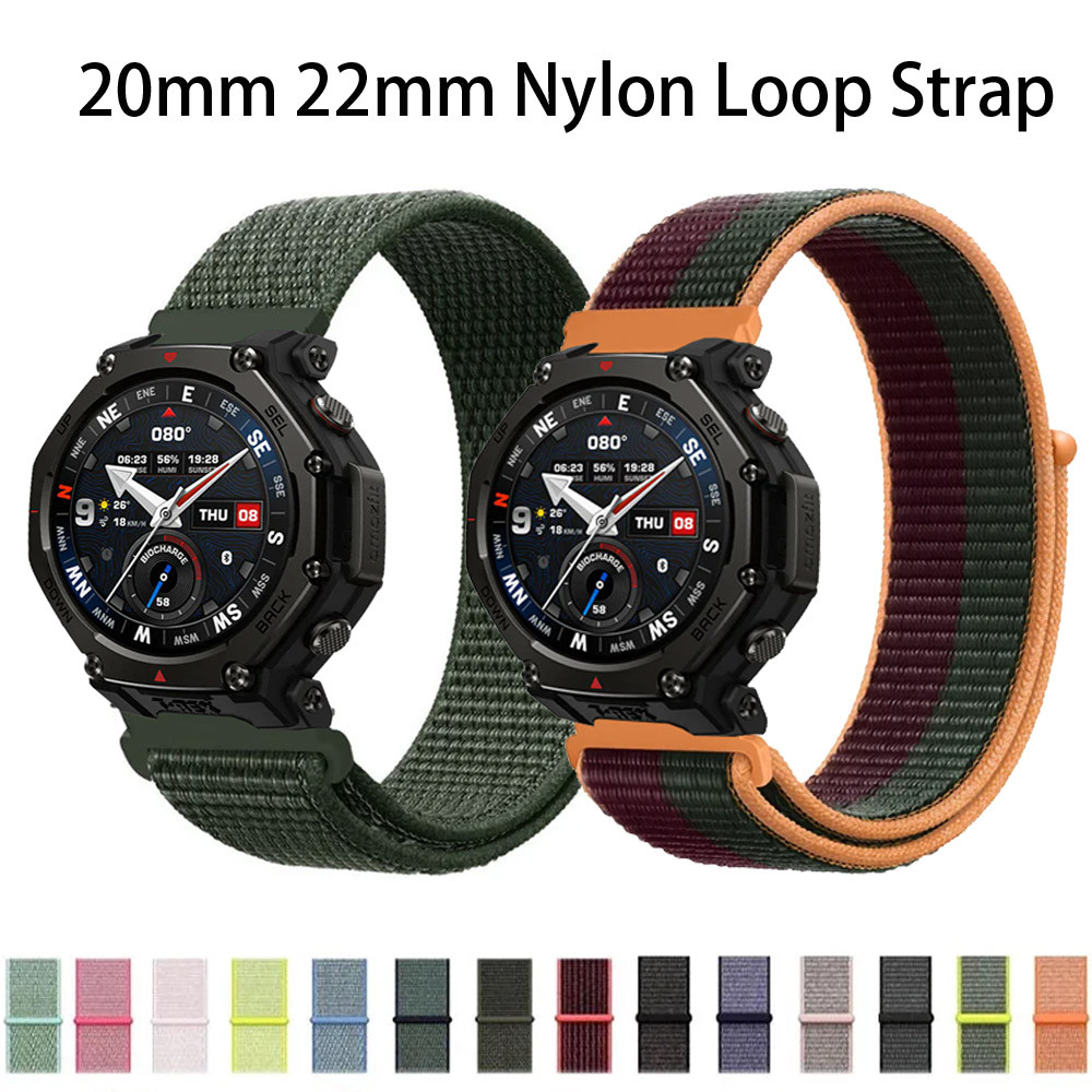 20 มม.22 มม.สายรัดไนลอนสําหรับ Amazfit T-Rex3 Pro 48 มม.44 มม./Active 2 Square Breathable Band สําหร