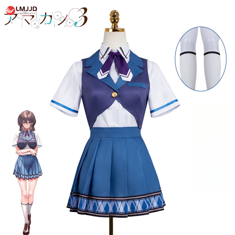 ชุดคอสเพลย์ 3 Li Mu Shi Meng Hongsha Yumi สไตล์เครื่องแบบ JK สำหรับการแสดงในโรงเรียน