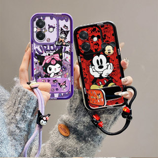 เคส For Oppo A3 / Oppo A3X / Oppo A5i 4G / A40 / A40M / A3 NFC / A20 5G tpuใหม่Jสไตล์แฟชั่นแขวนStringกระจกขาตั้งเคสโทรศัพท์