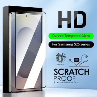 ฟิล์มกระจก ฟิล์มกระจกโค้ง แบบเต็มจอ 9H กาวเต็มแผ่นกเต็มจอ ใช้ได้กับ สำหรับ Samsung Galaxy S26 Ultra S25 Ultra Edge S24 Ultra S23 Ultra S22 Ultra S21 S20 S10 S9 S8 Ultra S26 Plus S25 FE S24 FE Note 20 10
