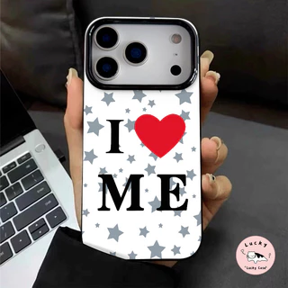 เคสไอโฟน13 เคสเงาน่ารัก I LOVE ME ดาวลายจุด สำหรับ IPhone 12 11 16 13 17 15 14 Pro Max 6 6s 7 8 16 15 Plus X XR