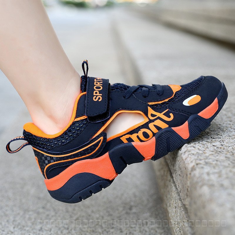 สไตล์ใหม่เด็ก Toe-Baotou รองเท้า Anti-slip Hollow รองเท้าผ้าใบ Breathable Me