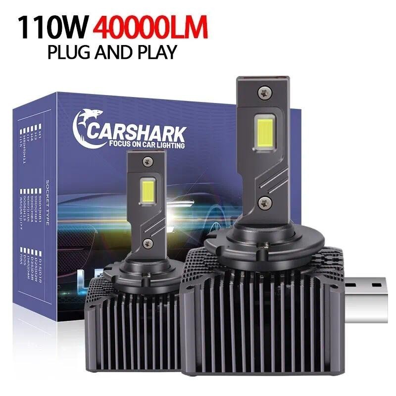 Carshark D1S D3S หลอดไฟ Led ไฟหน้า Canbus D4S D5S D2S D8S โคมไฟอัตโนมัติ 110W 40000LM Super Bright D