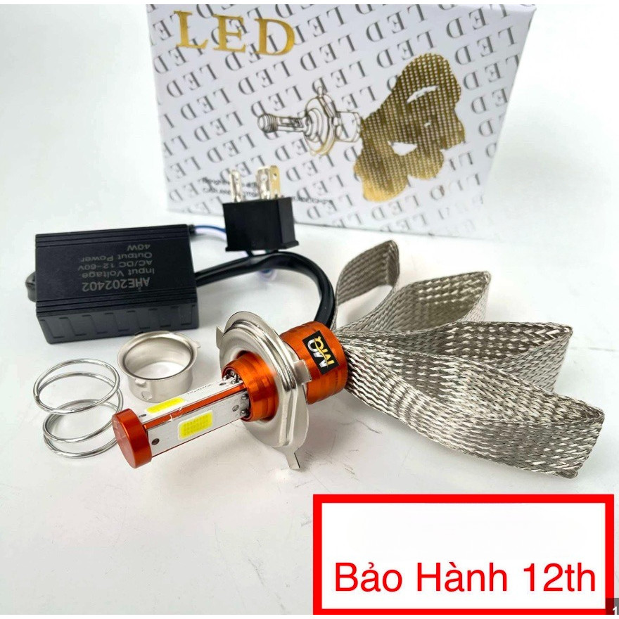 หลอดไฟหน้า LED H4-M5 2 Hearts-3 Hearts ฮีทซิงค์หางนกยูง AC-DC 12v-24v 40w สว่างเป็นพิเศษ CYT LED BL7