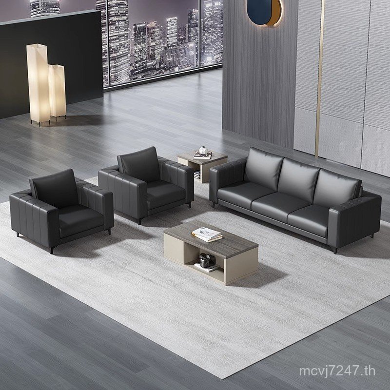 ตําแหน่งธุรกิจการประชุมแขกสํานักงานโซฟาโซฟาสามคนแผนกต้อนรับห้องโต๊ะกาแฟที่เรียบง่ายหนังแท้พื้นที่สํา