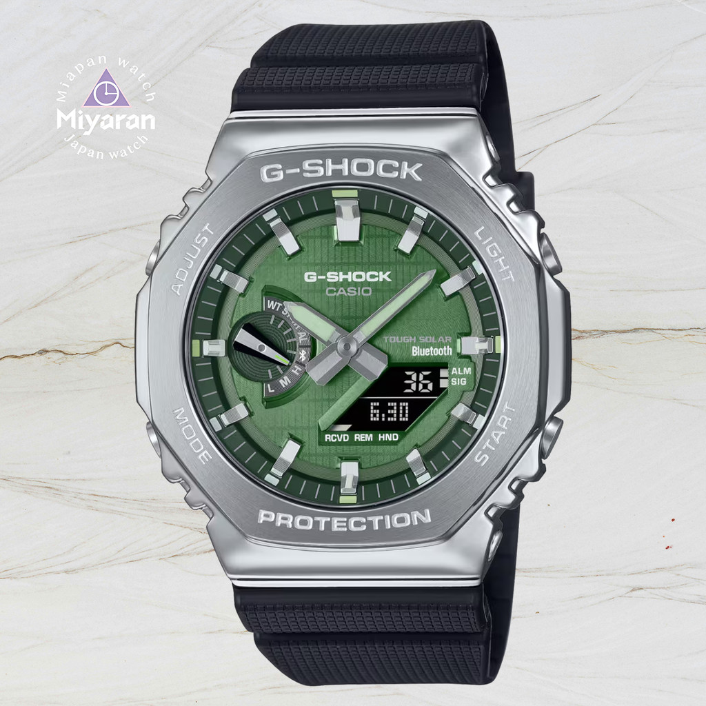 Casio Analog-Digital 2100 Series GBM-2100A-1A3Jf Tough Solar Bluetooth 20ATM ตัวเรือนเรซิน/สแตนเลสสต