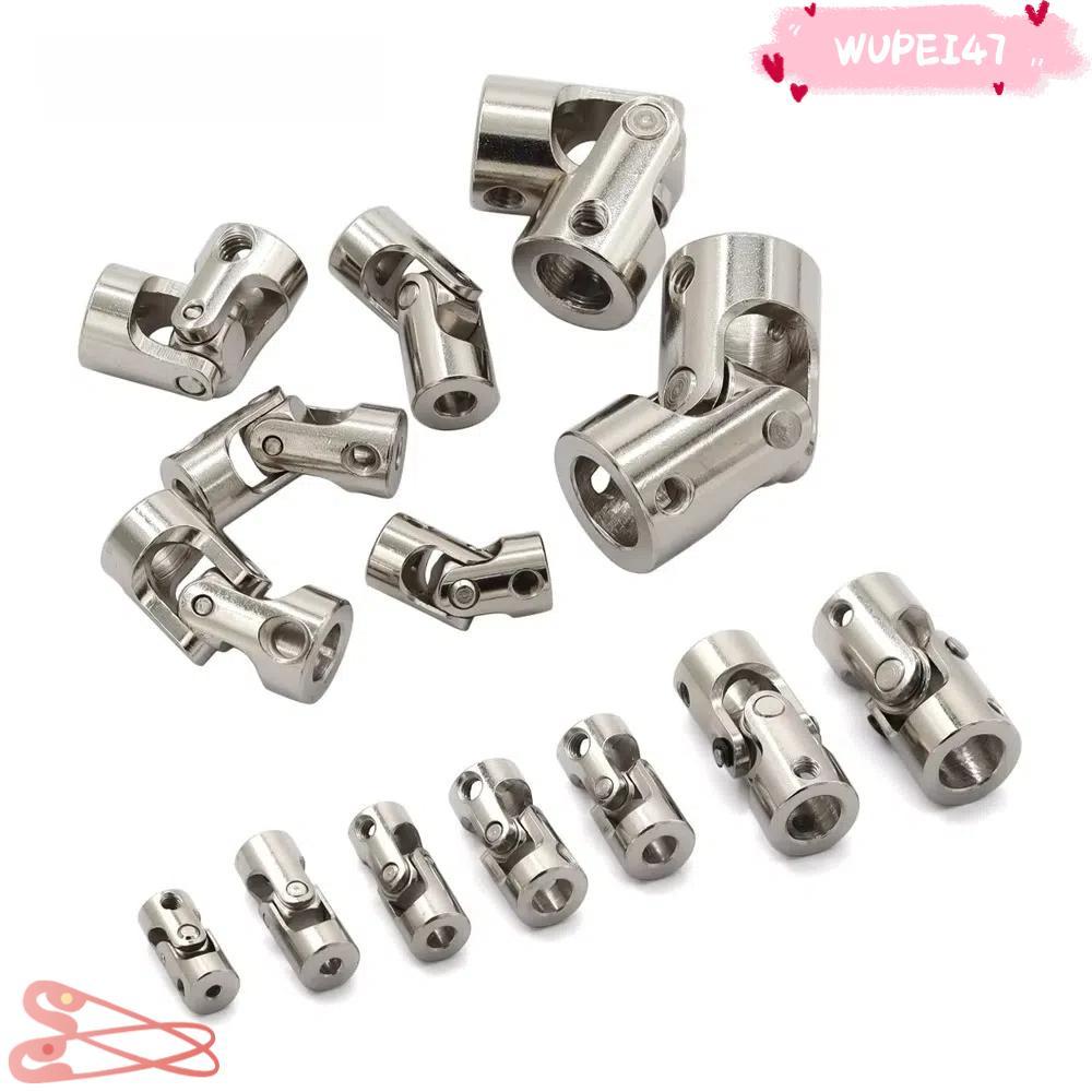 WUPEI47AD Cardan Joint, Universal Silver Motor Connector, โลหะ 2.3/3/4/5/6/8/10/12 มม.หลายขนาด Joint Coupling Gimbal สําหรับ RC รถเรือ