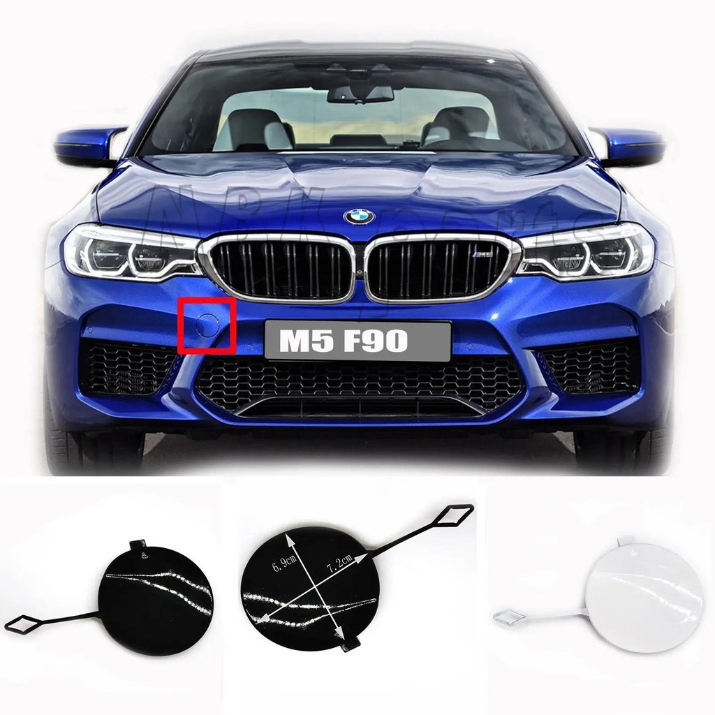 ด้านหน้า TOW COVER Fit 18-23 BMW M series M5 F90 ฐานซีดาน 4 ประตูการแข่งขัน CS Edition กันชนลากจูง H
