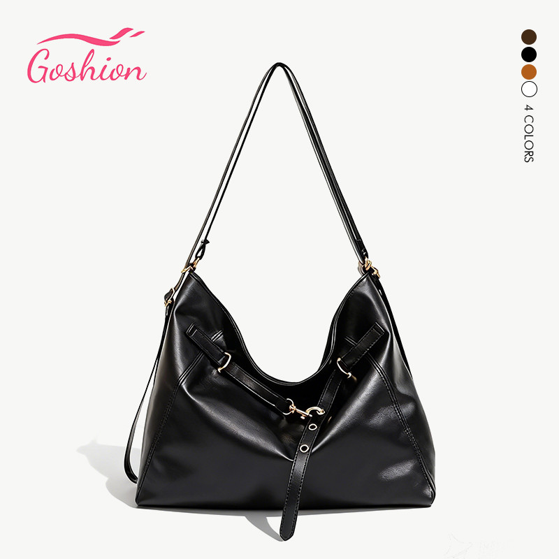 Goshion กระเป๋าใต้วงแขน อเนกประสงค์ วินเทจ หนังPU กระเป๋าสะพายข้างผู้หญิง