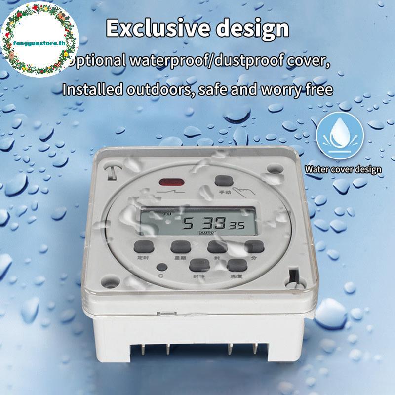 YUNSTORE รีเลย์ไทม์ตั้งโปรแกรมได้ CN101A\CN102A ฝาครอบกันน้ําพลาสติกดิจิตอล LCD Power Timer Switch ฝ