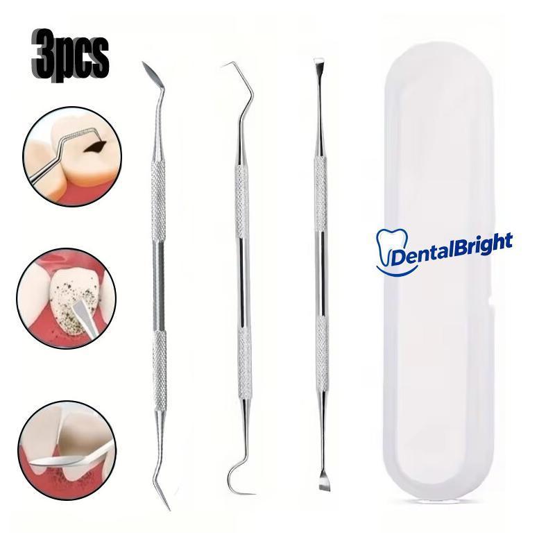 3PCS Dental Cleaner Dental Mirror Dual Probe Sickle/hoe Cleaner Stainless Steel Product Oral Care Se