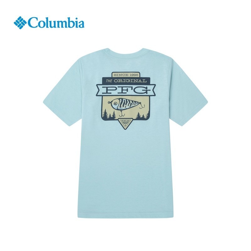 โคลัม ตกปลากลางแจ้ง PFG ชุดผู้ชายรอบคอกีฬาเสื้อยืด 100% ผ้าฝ้ายพรีเมี่ยมหลวมขนาดใหญ่เสื้อ