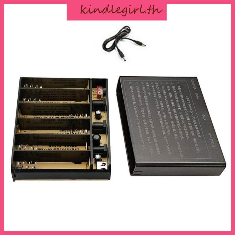 KING USB 5V สําหรับ DC 9V 12V เอาต์พุต 6x 18650 UPS DIY กล่องสําหรับเราเตอร์ LED แท็บเล็ต