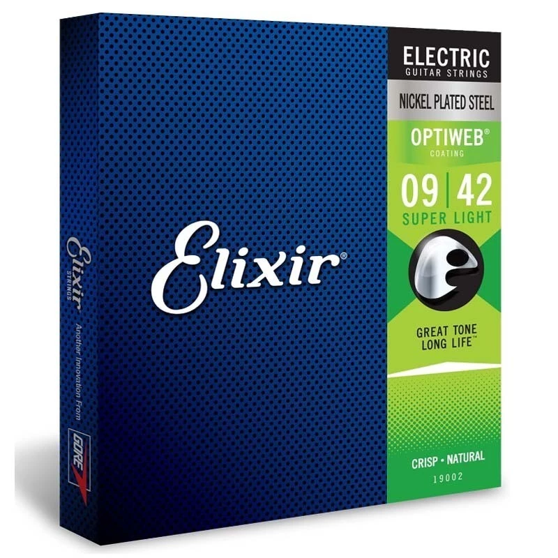 (ลด 50%)<ของแท้ 100%>Elixir Electric Nickel Plated Steel Optiweb Coating สายกีตาร์ไฟฟ้า(ไม่มีมีกล่องชุด)