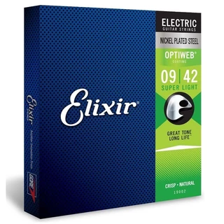 (ลด 50%)<ของแท้ 100%>Elixir Electric Nickel Plated Steel Optiweb Coating สายกีตาร์ไฟฟ้า(ไม่มีมีกล่องชุด)