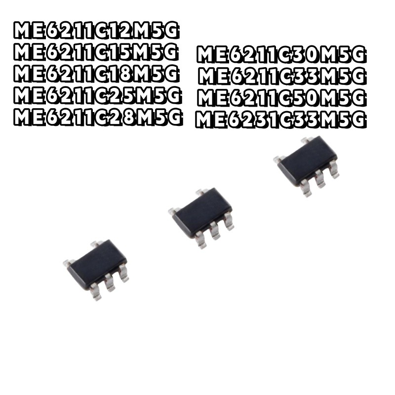 ยี่ห้อใหม่ ME6211C12/C15/C18/C25/C28/C30/6231C33/C50M5G SOT23-5