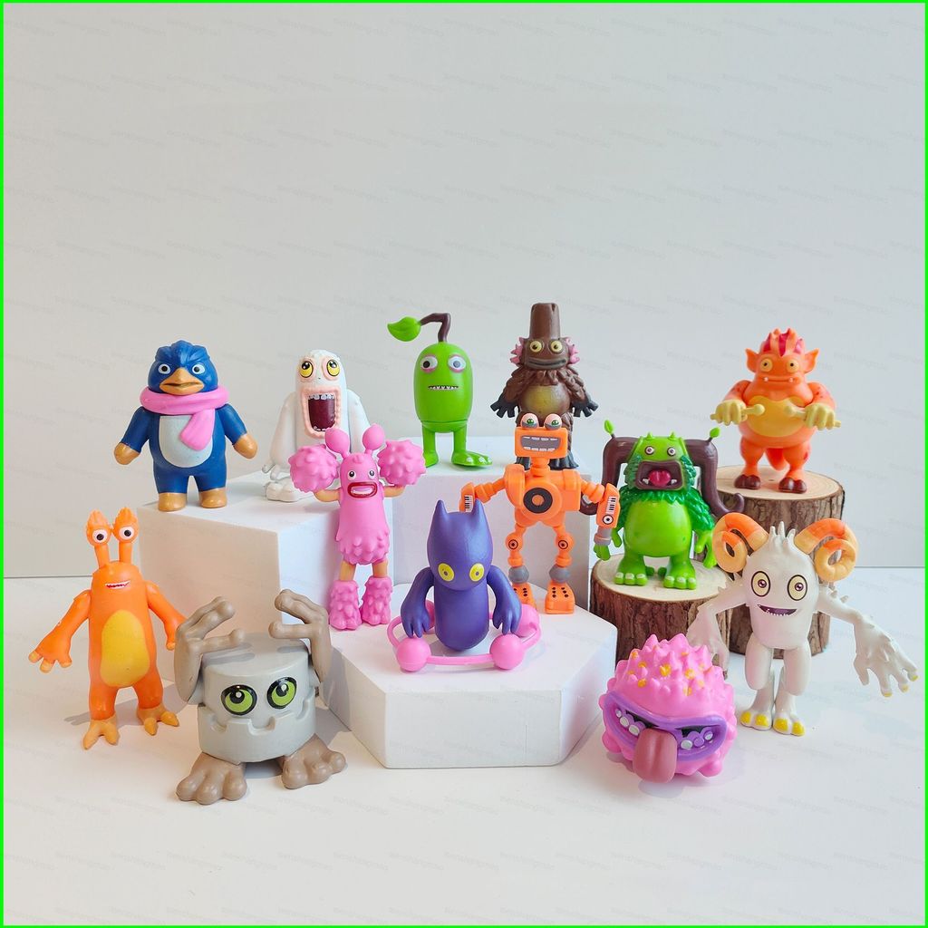 PS1 13pcs My Sing Monsters Action Figure Ghazt Noggin Mammott Pango Furcorn Maw Drumpler PomPom ของเ