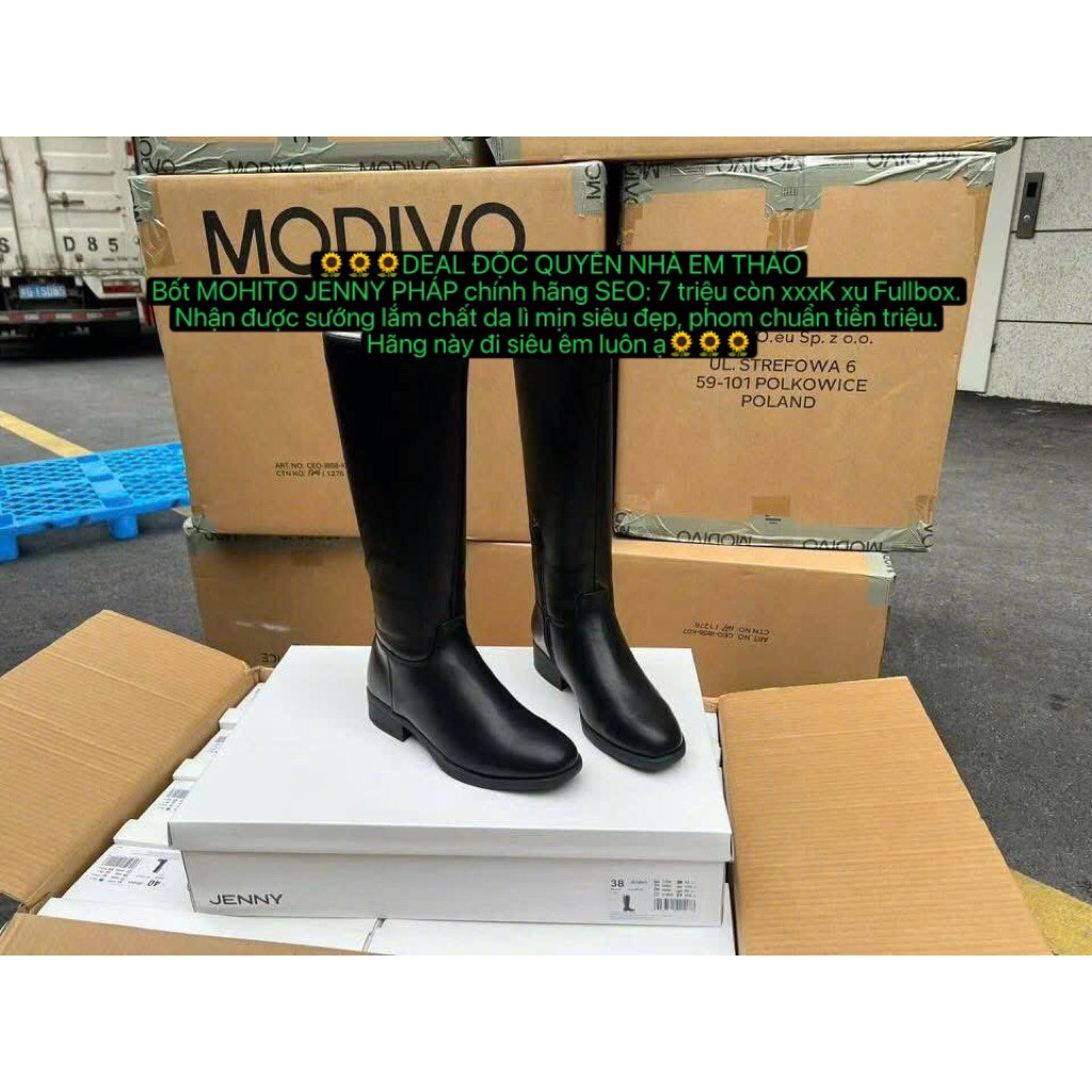 [ Auth France ] mohito jenny รองเท้าบูทคอสูงผู้หญิง แบรนด์ฝรั่งเศส หนังด้านคุณภาพสูง