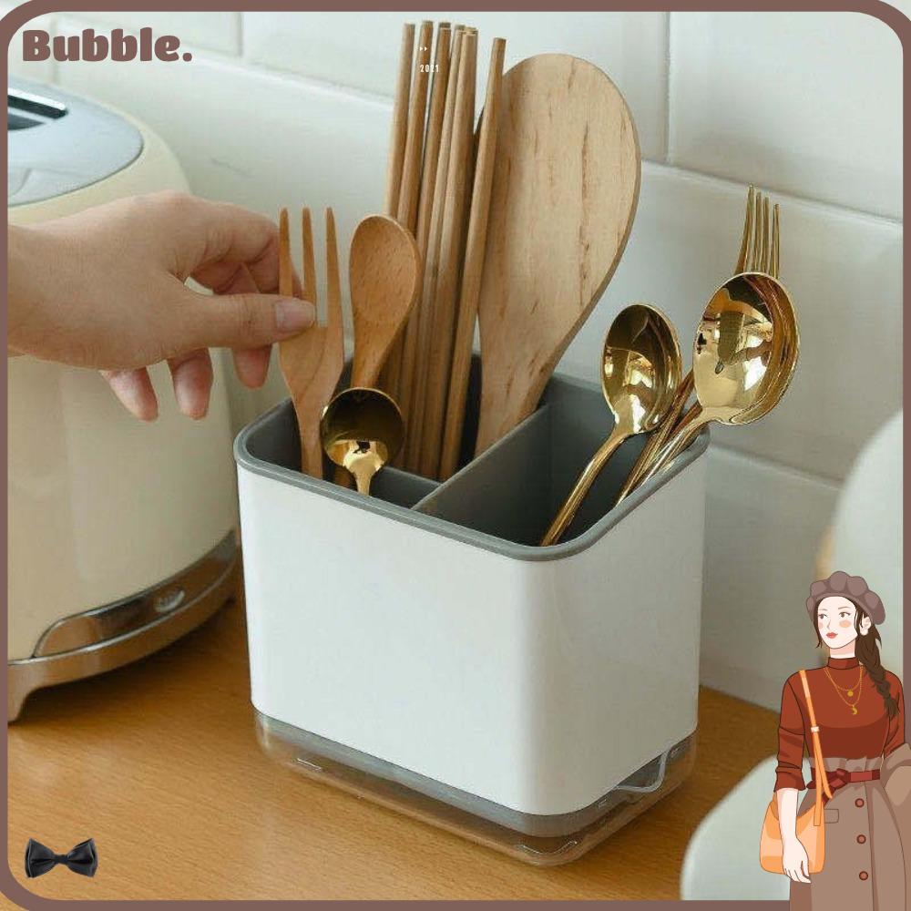 Bubble ช ้ อนส ้ อมผู ้ ถือที ่ ถอดออกได ้ สามชั ้ นออแกไนเซอร ์ เครื ่ องครัวกรงตะเกียบ