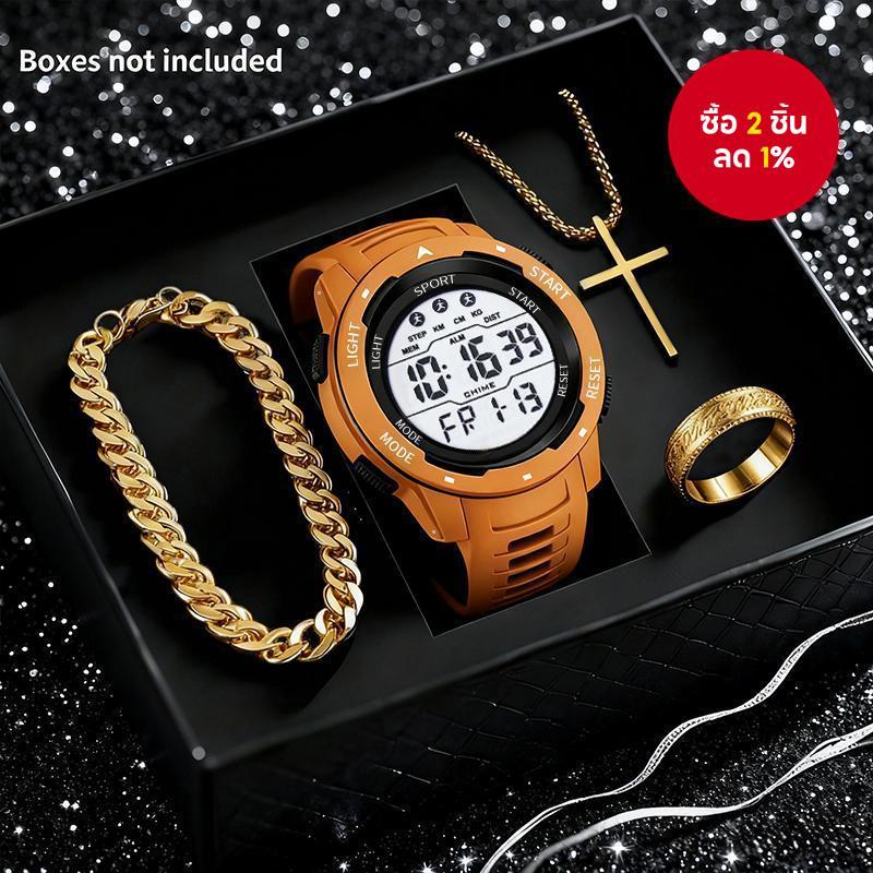 Unisex มัลติฟังก์ชั่นนาฬิกาอิเล็กทรอนิกส์สร้อยคอ Combo แฟชั่นอเนกประสงค์ Gadget สําหรับเด็กนาฬิกา