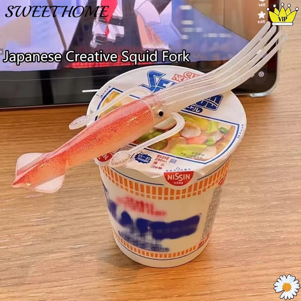 SWEETHOME Octopus Noodle Fork, Picks 3-in-1 Food Picks, Funny Portable Squid-Shaped Cooking Tools Ta