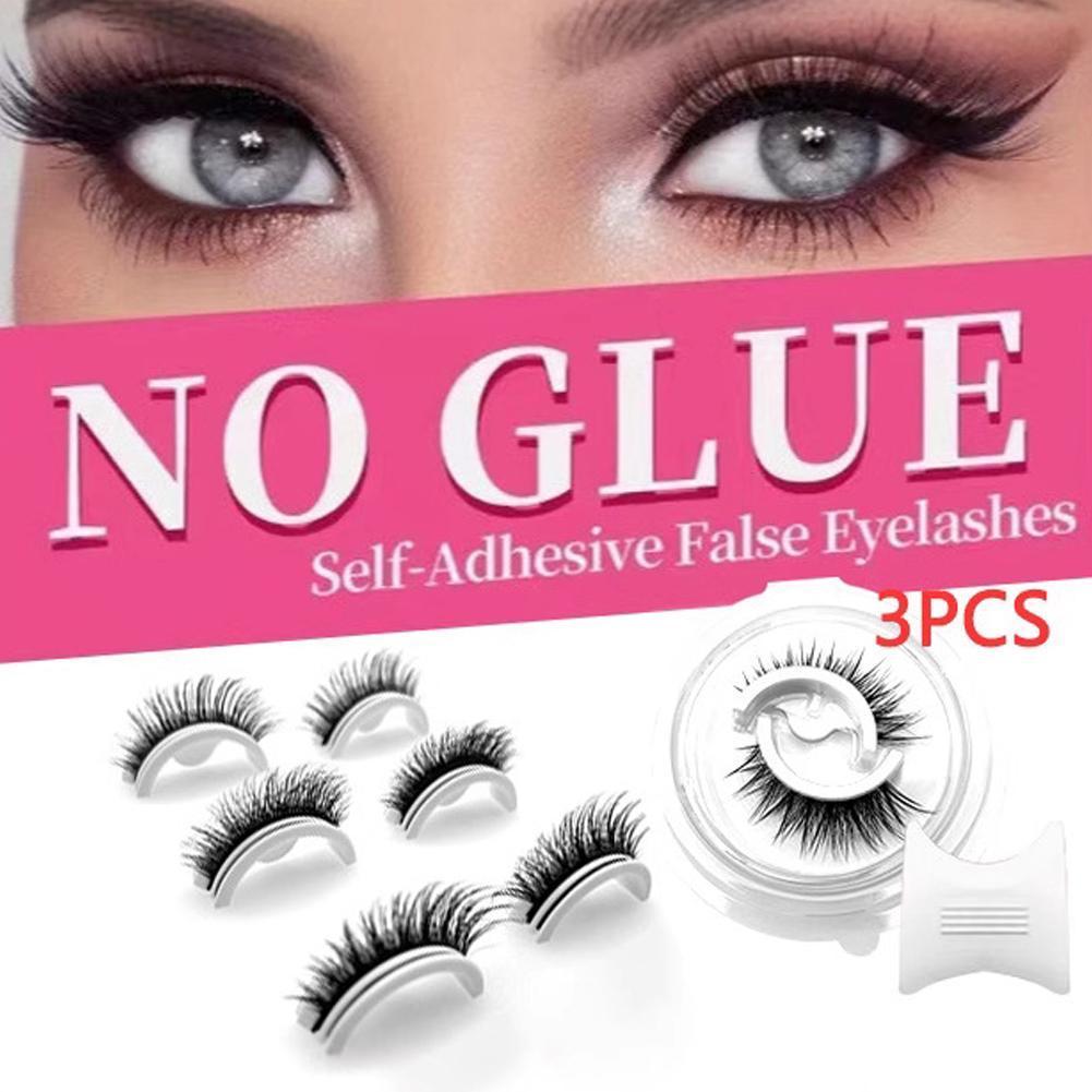 Fluffy ขนตาปลอม wispy Cat Eye Look Faux Cluster แต่งหน้า Eye Lashes Strip ธรรมชาติ K9h9