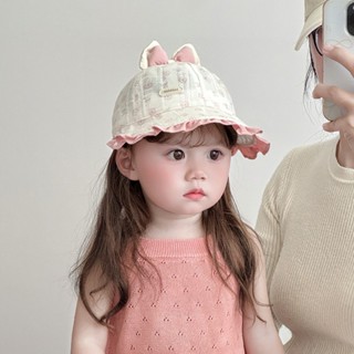 หมวกเด็กผู้หญิงอายุ 5 เดือน - 3 ปี แบบปีกกว้าง ลายดอกไม้ สไต…