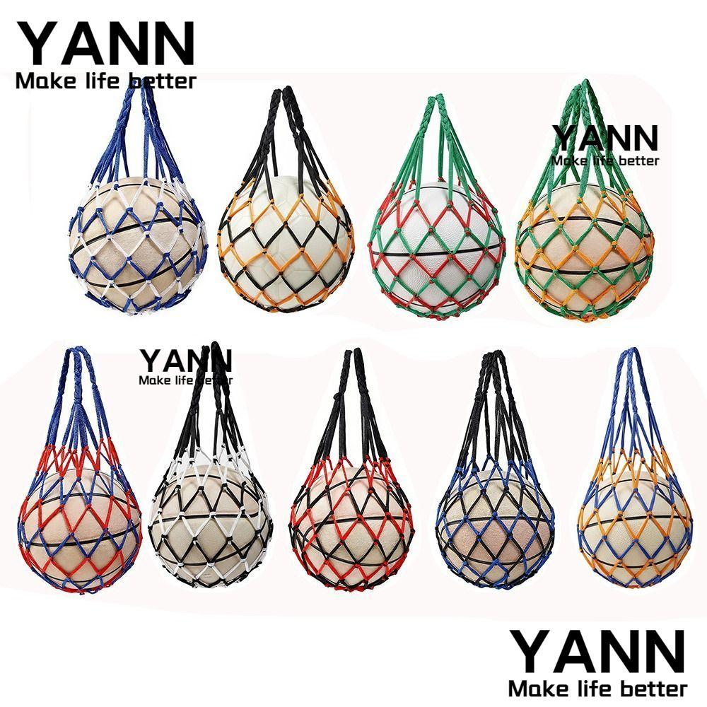 Yann1 กระเป ๋ าใส ่ บาสเก ็ ตบอล , กระเป ๋ าไนลอนทอไนลอน , ลูกบอลพกพาหลายสีถุงตาข ่ ายลูกฟุตบอล