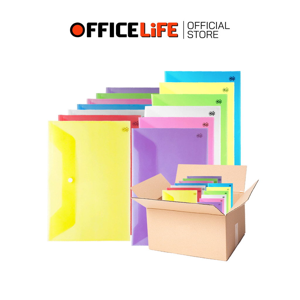 ORCA (ออร์ก้า) แฟ้ม แฟ้มใส่เอกสาร แฟ้มกระดุม ขนาด A4 / F4 รุ่น A-120 / F-120 ( 12 เล่ม /  แพ็ค )