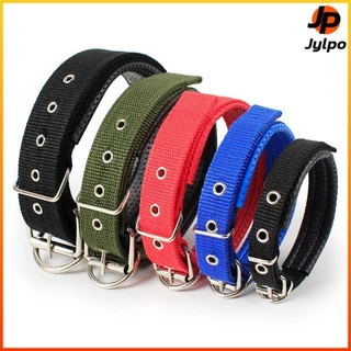Jylpo（S-XXL)ปลอกคอสุนัขปรับได้หัวเข็มขัดโลหะทนทานป้องกันการรัดสําหรับสุนัขพันธุ์เล็ก-กลาง-ใหญ่มีหลายสีให้เลือก