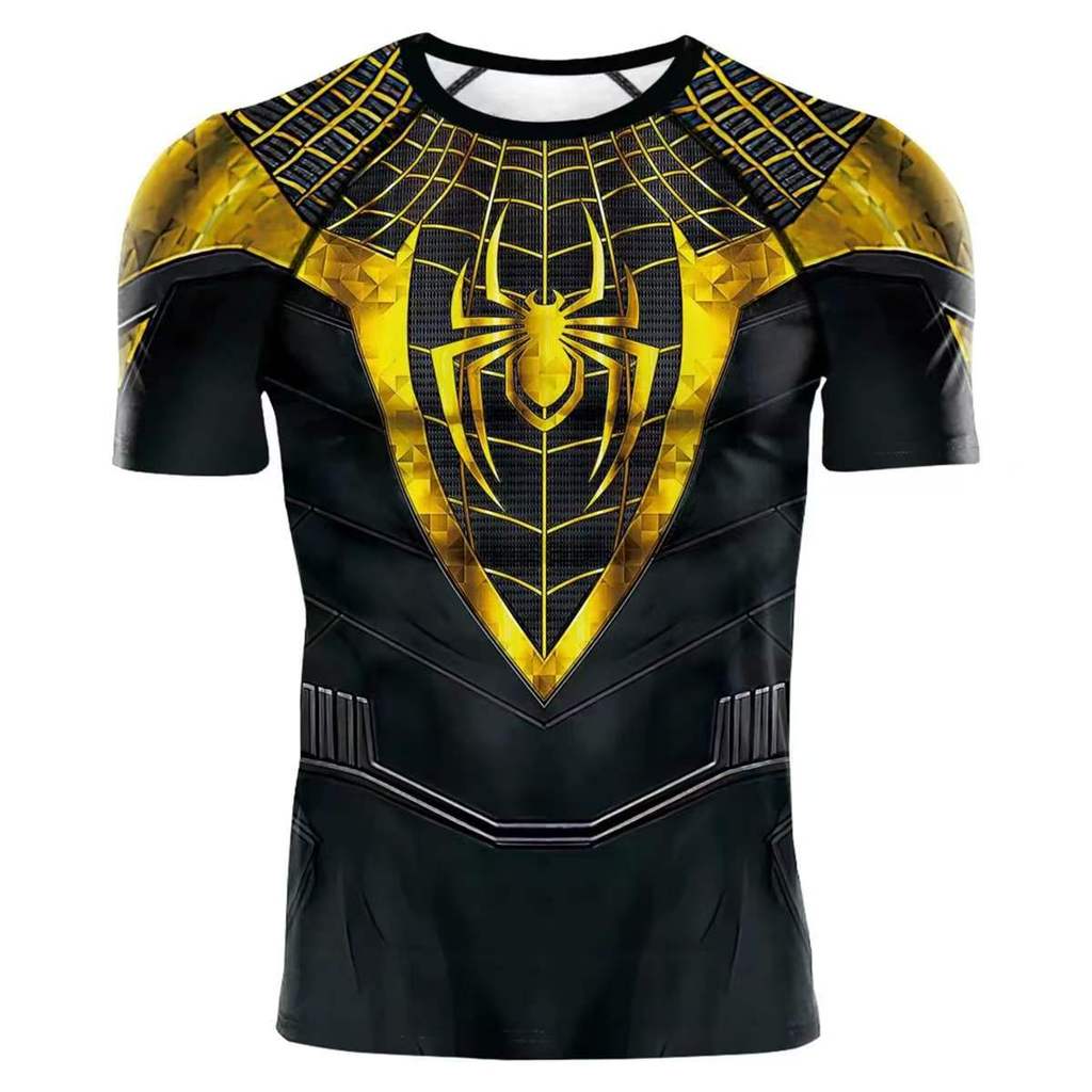 เสื้อแขนสั้นลาย Peace Messenger ซูเปอร์ฮีโร่ Spider-Man แบบ 3D แห้งเร็ว สบายตัว
