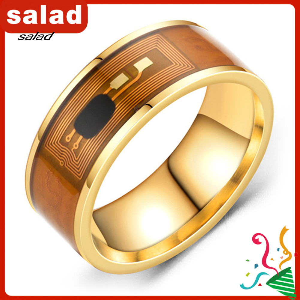 [SA] NFC Stainless Steel Phone Chip Dripping Oil Dual Dragon Pattern Smart Ring