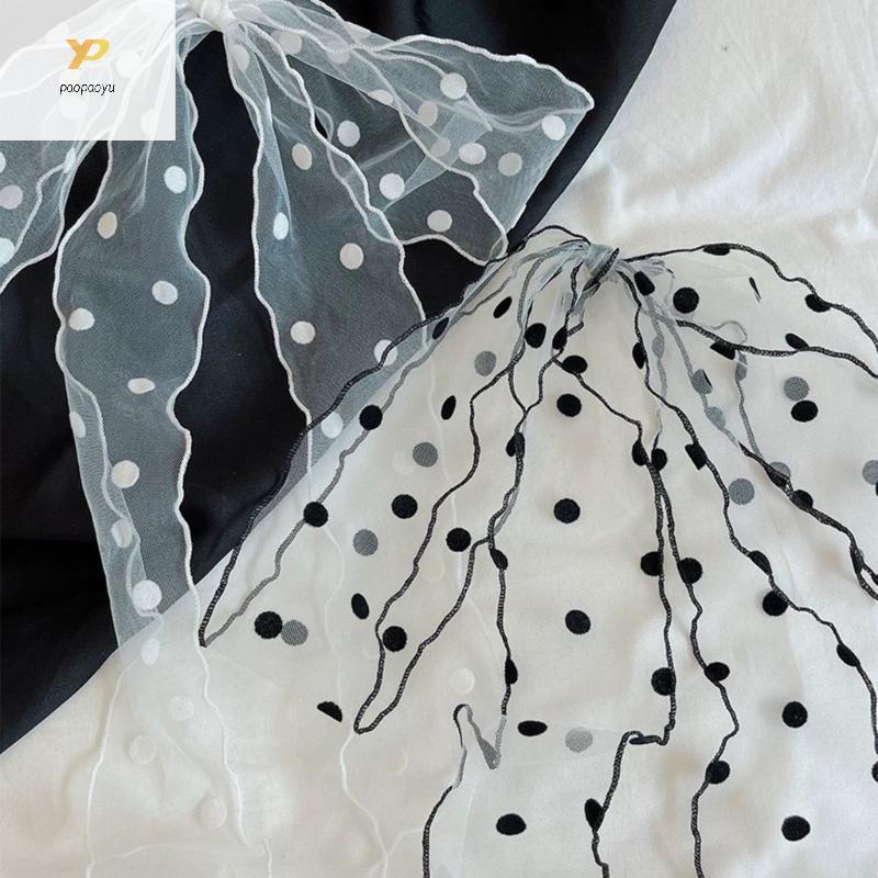 PPY สร้อยคอผู้หญิงเค้นคอยาวพร้อมไนท์คลับตาข่ายผ้าพันคอลายจุดประกาย