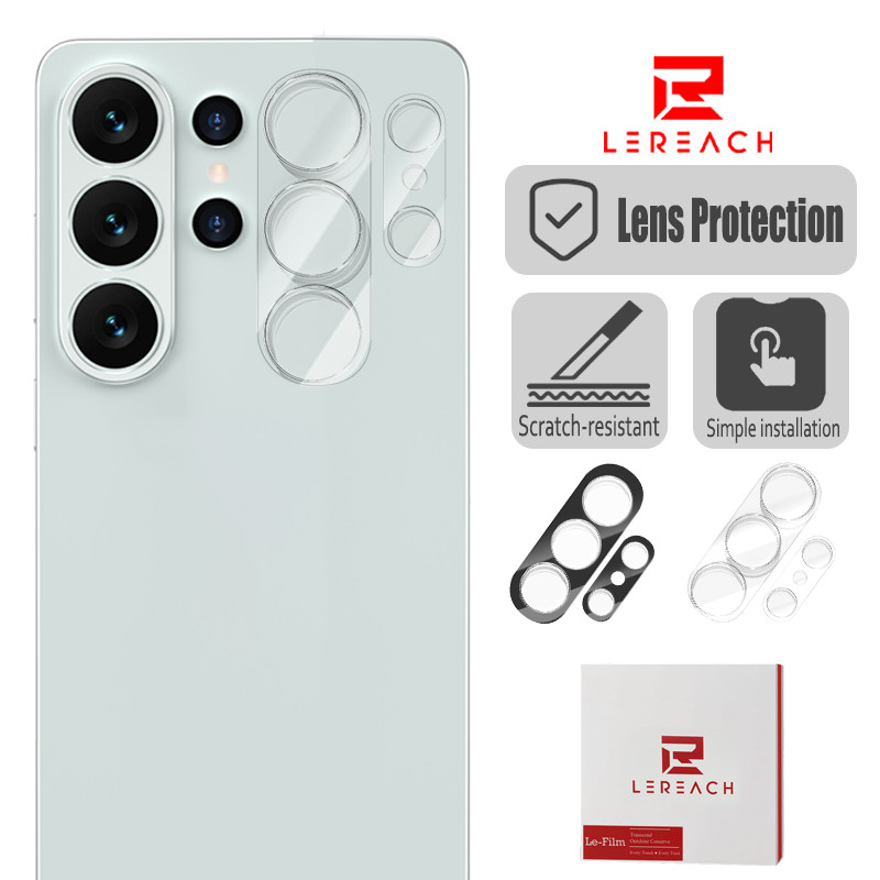 Lereach 3D เลนส์ป้องกันฟิล์มสําหรับ Samsung Galaxy S26 S25 S24 Ultra S25 FE Plus S25 Edge โทรศัพท์กล้องเลนส์ 1-2 ชิ้น HD Clear กระจกนิรภัยติดตั้งง่าย