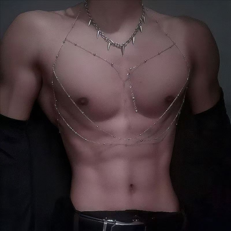 360度无死角好货男生潮流新款胸链纯欲项链身体链全身性感立体后痞帅高级衬衫配饰现货特 dfvGfC8K0y0226