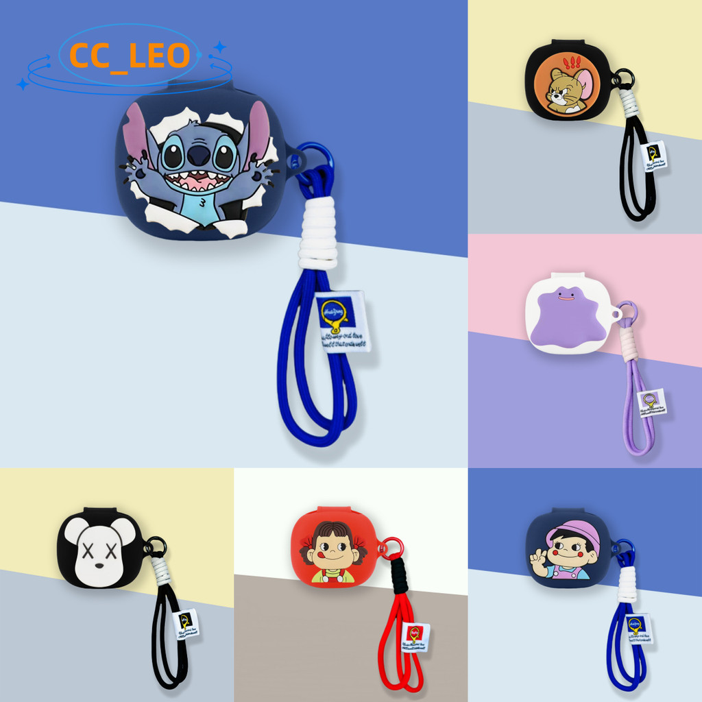 for Samsung Galaxy Buds4 Pro Case Cute Silicone Soft Case Cartoon Lanyard Pendant Suitable for Samsung Galaxy Buds 4 Shockproof Shell Protective Sleeve