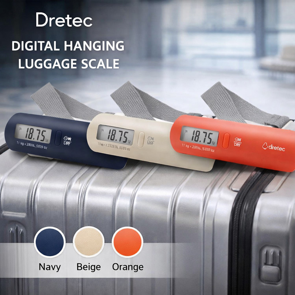 dretec Digital Luggage Scale Travel Hanging Scale, Tare Function, 50g Increments, Genuine
