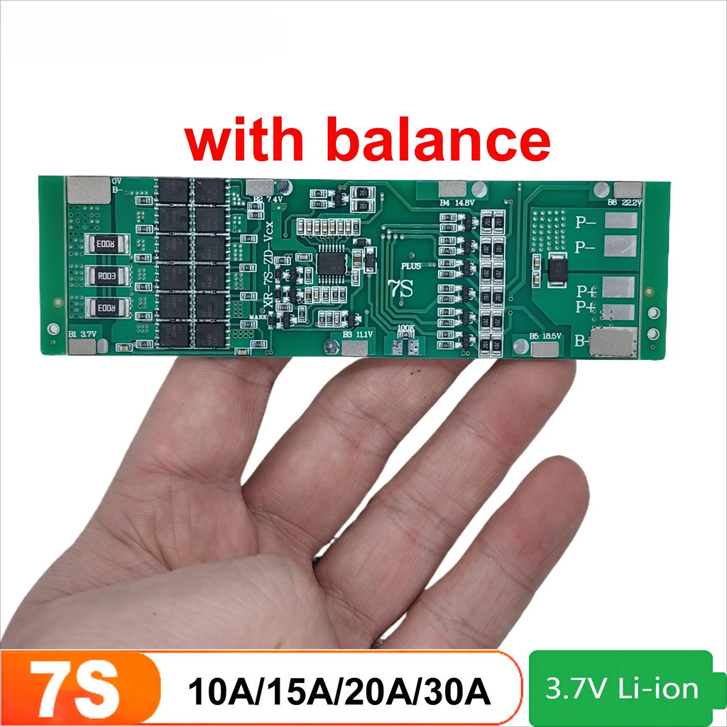 BMS 7S 24V พร้อม Balance Protection Board 10A 15A 20A 30A Charge Discharge Protecti Circuit PCB สําห