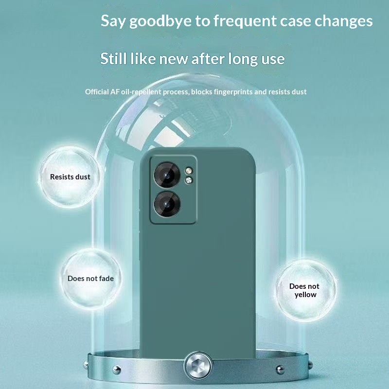 ฝาครอบซิลิโคนเหลวธรรมดา Soft TPU Anti-drop โทรศัพท์ Protector สําหรับ Realme Neo 7X 7 Q5i Q3S Q3t Q3