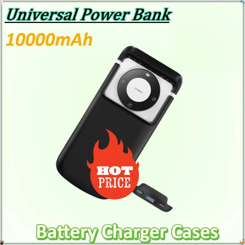 สําหรับ IPhone 15 Huawei P30 P40 Samsung Xiaomi Powerbank แบบพกพาใหม่ 10000mAh แบตเตอรี่ Charger Cas