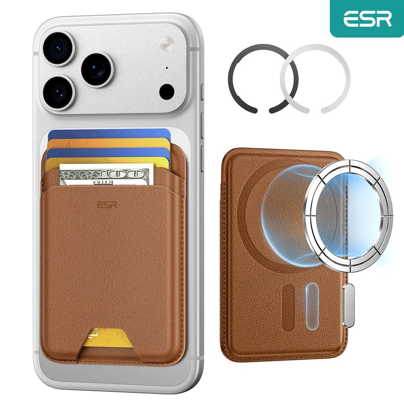 ESR สําหรับ MagSafe กระเป๋าสตางค์ 5-Card Holder พร้อม RFID Blocking Slim Magnetic Wallet สําหรับ iPh