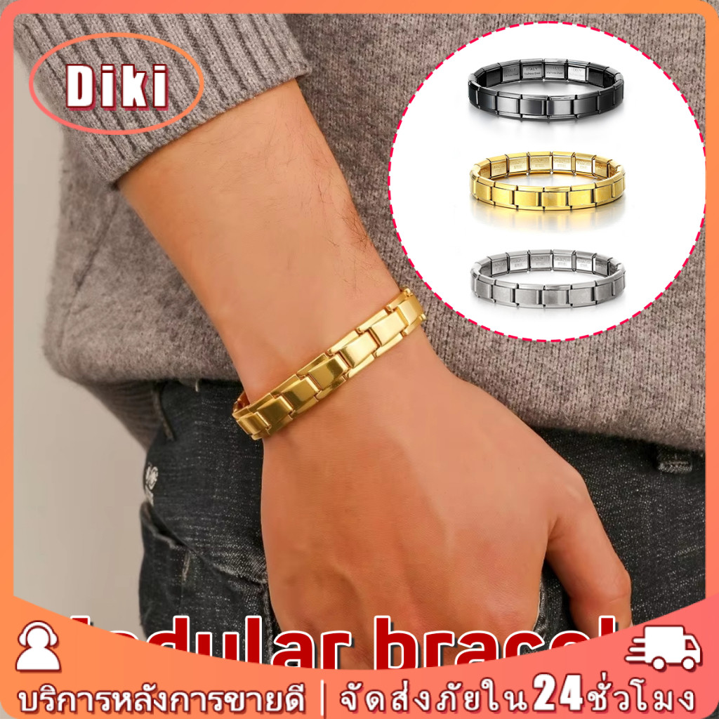 1ชิ้น สร้อยข้อมือสแตนเลส กำไลสแตนเลส ไม่ลอกไม่ดำ เครื่องประดับชายและหญิง