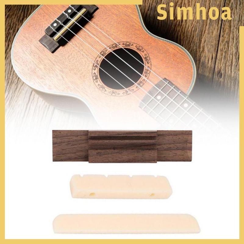 [SIMHOA] Ukulele Rosewood Bridge Saddle Saddle Nut สําหรับอุปกรณ์เสริมทดแทนกีตาร์
