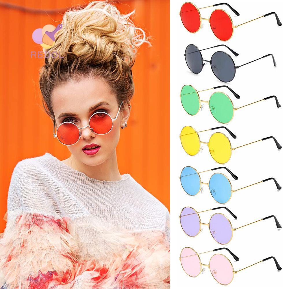 REPKG แว่นกันแดดทรงกลม Retro Hippie Disco Circle Glasses