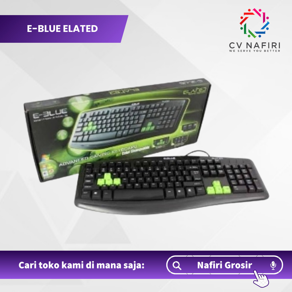 TOMBOL Nafiri - คีย์บอร์ด EBlue Elated พร้อมการออกแบบตามหลักสรีรศาสตร์และปุ่มสบาย