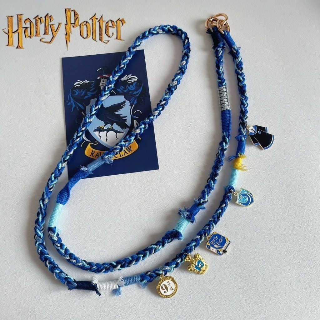 Harry Pot Co-Branded Cotton Thread Cross-Body Mobile Phone Chain Slytherin Green Finnlin Ravenclaw จ