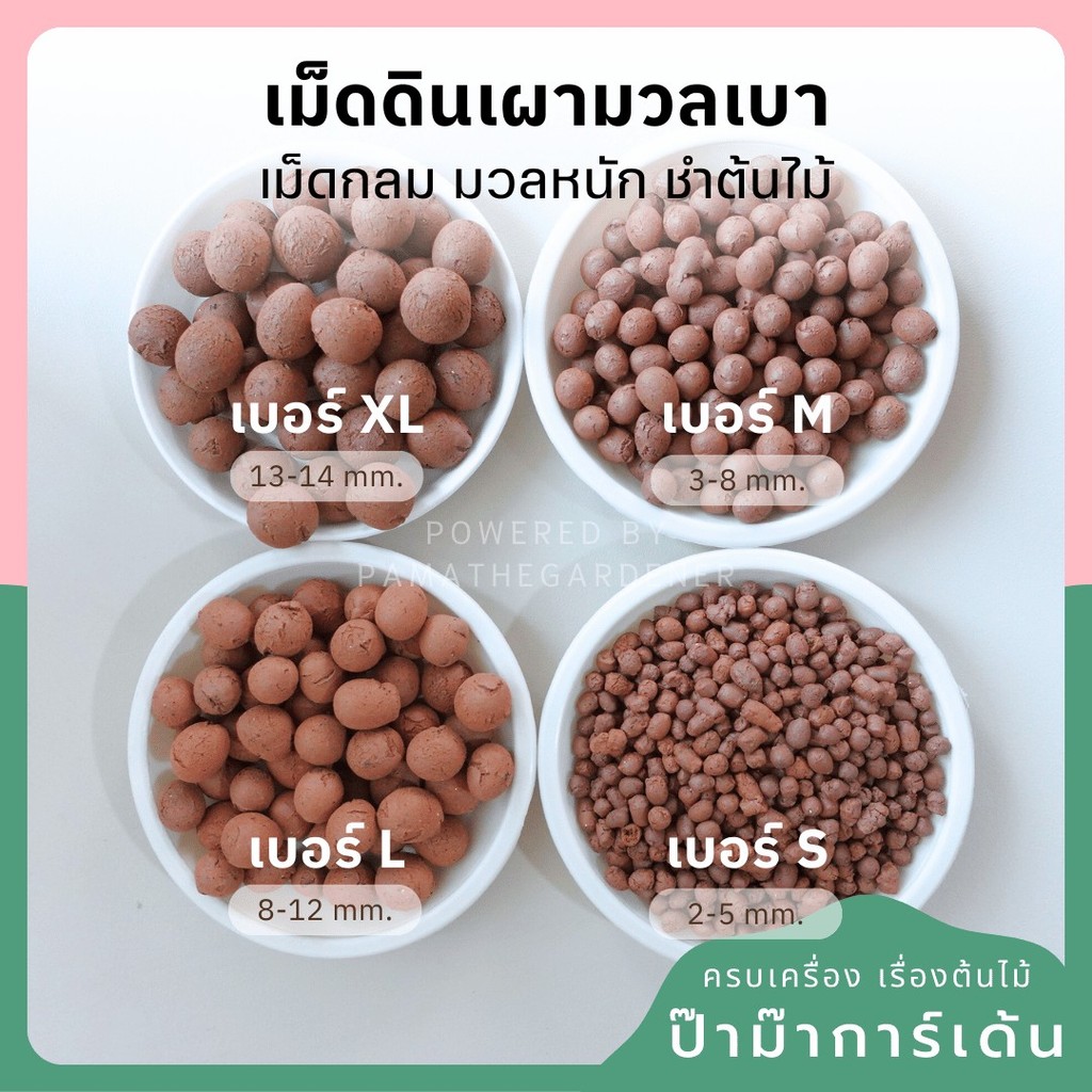 ป๊อปเปอร์ เม็ดดินเผา มวลเบา ขนาด S/M/L/XL บรรจุ 1L, 2L, 4L - Popper Expanded Clay Pellets