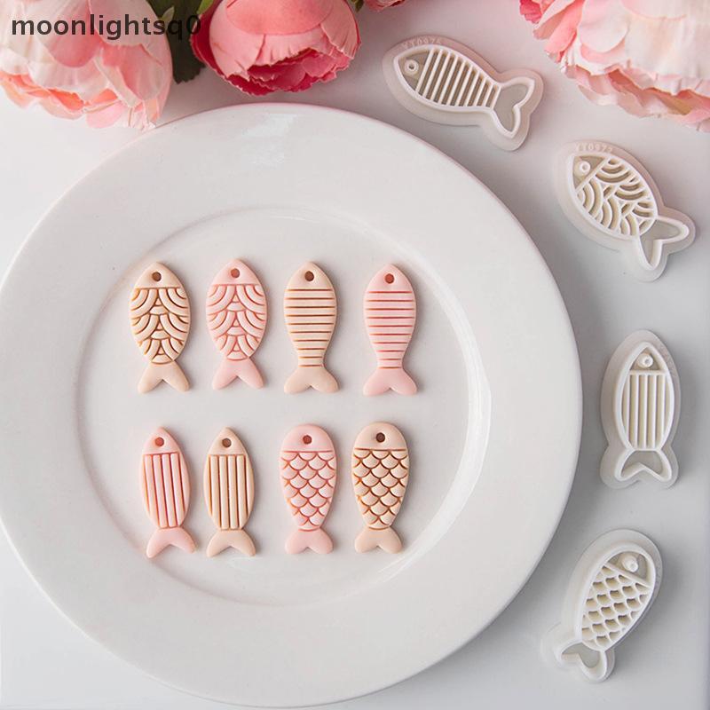 MNH Creative Fish Series ต่างหู Polymer Clay Cutter น่ารักการ์ตูนเครื่องปั้นดินเผาแม่พิมพ์ DIY เครื่องประดับจี้รูปร่าง Pressed Clay เครื่องมือ TH