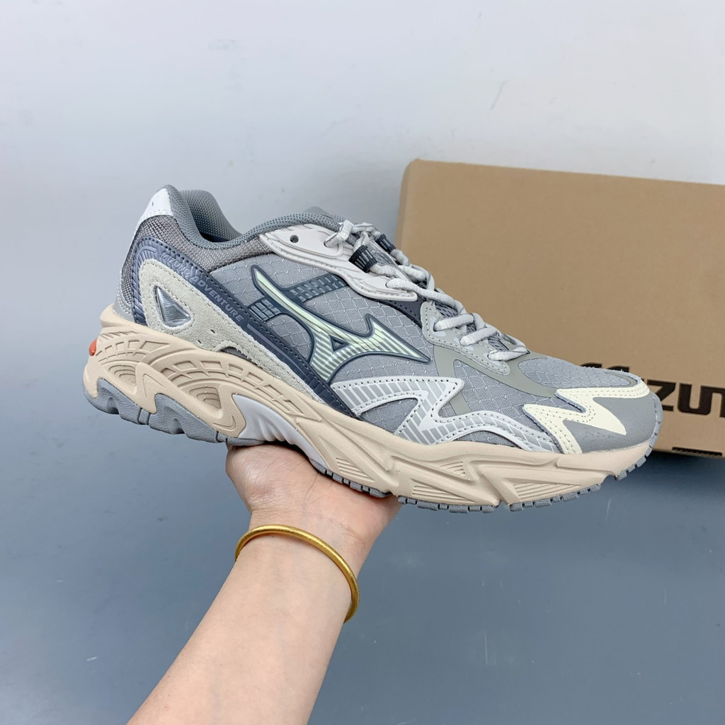 Mizuno Y2K Retro Silver Grey Sports and Leisure Running Shoes ACEJ