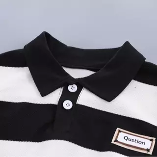 [Cotton Life] ชุดเสื้อโปโลกางเกงขาสั้นลายทาง สำหรับเด็กชาย 0-4 ขวบ ผ้าฝอน